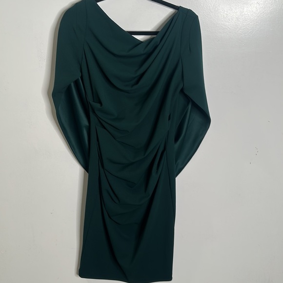 Betsy & Adam Dresses Betsy Adam Short Scuba Crepe Drape Back Dress